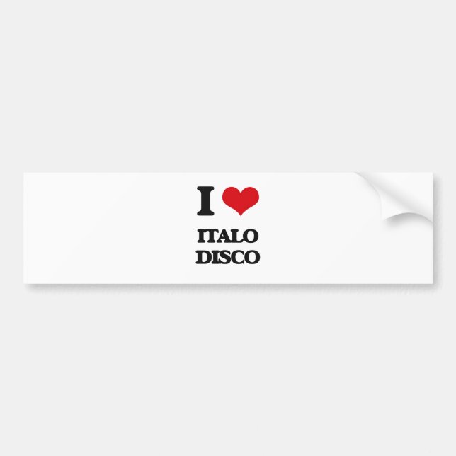 Autocollant De Voiture J'aime la DISCO d'ITALO (Devant)