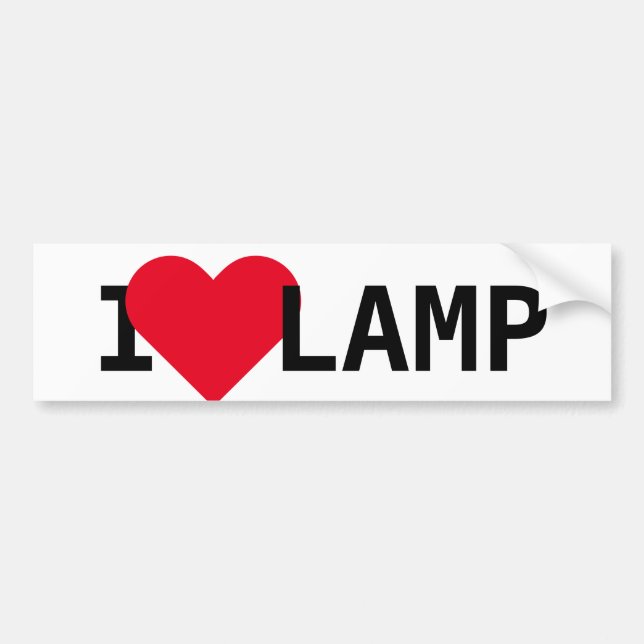 Autocollant De Voiture J'aime la lampe (Devant)