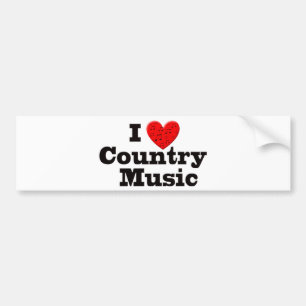 Autocollant De Voiture J'aime la musique country