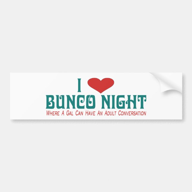 Autocollant De Voiture j'aime la nuit de bunco (Devant)