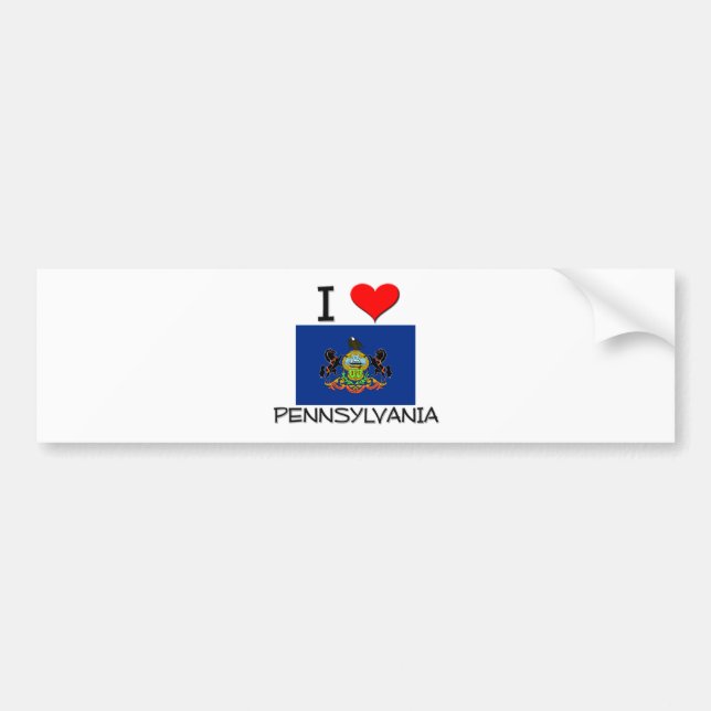 Autocollant De Voiture J'aime la Pennsylvanie (Devant)