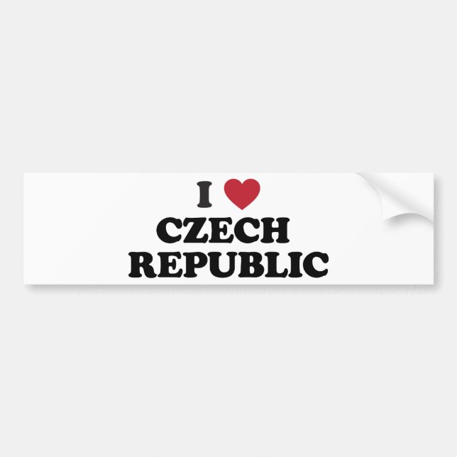 Autocollant De Voiture J'aime la République Tchèque (Devant)