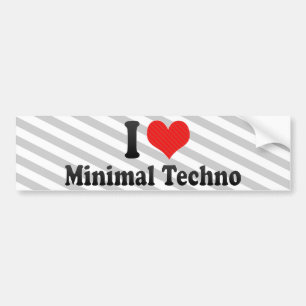 Autocollant De Voiture J'aime la techno minimale