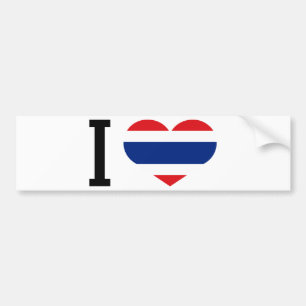 Autocollant De Voiture J'aime la Thaïlande