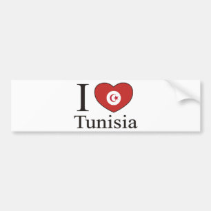 Autocollant De Voiture J'aime la Tunisie