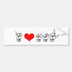 Autocollant De Voiture J'aime l'adhésif pour pare-chocs d'ASL