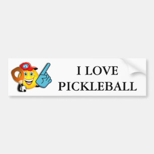Autocollant De Voiture J'aime l'adhésif pour pare-chocs de Pickleball