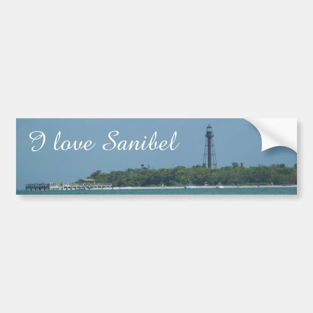 Autocollant De Voiture J'aime l'adhésif pour pare-chocs de Sanibel (Devant)