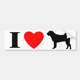 Autocollant De Voiture J'aime l'adhésif pour pare-chocs de Shar Peis