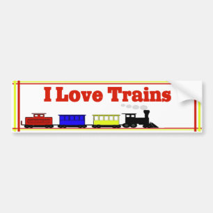Autocollant De Voiture J'aime l'adhésif pour pare-chocs de trains
