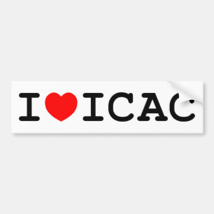 Autocollant De Voiture J'aime l'adhésif pour pare-chocs d'ICAC
