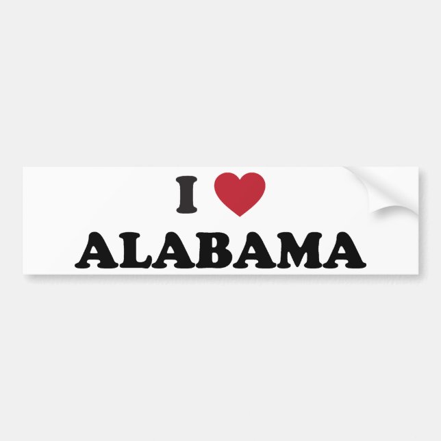 Autocollant De Voiture J'aime l'Alabama (Devant)