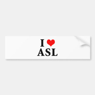 Autocollant De Voiture J'aime l'ASL