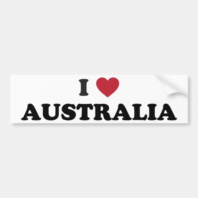 Autocollant De Voiture J'aime l'Australie (Devant)