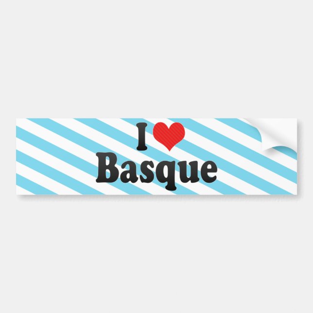 Autocollant De Voiture J'aime le basque (Devant)