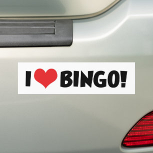 Autocollant De Voiture J'Aime Le Bingo Coeur ! - Amateurs de bingo