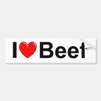 Autocollant De Voiture J'aime le boeuf (de coeur)