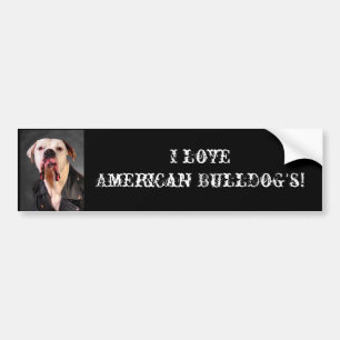 Autocollant De Voiture J'aime le bouledogue américain !