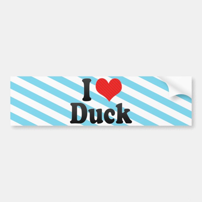 Autocollant De Voiture J'aime le canard (Devant)