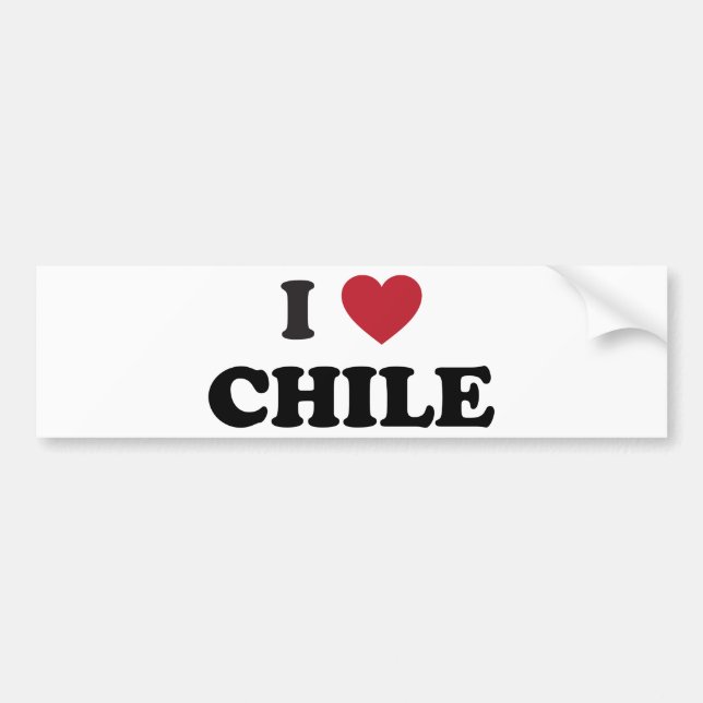 Autocollant De Voiture J'aime le Chili (Devant)