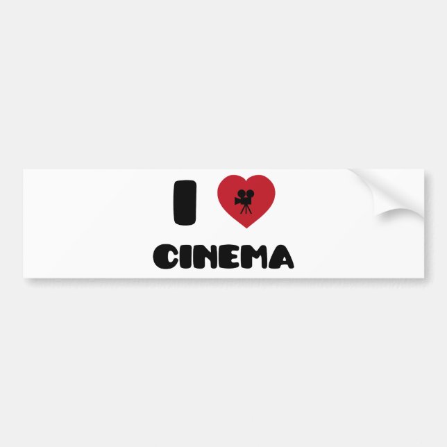 Autocollant De Voiture J'aime le cinéma (Devant)