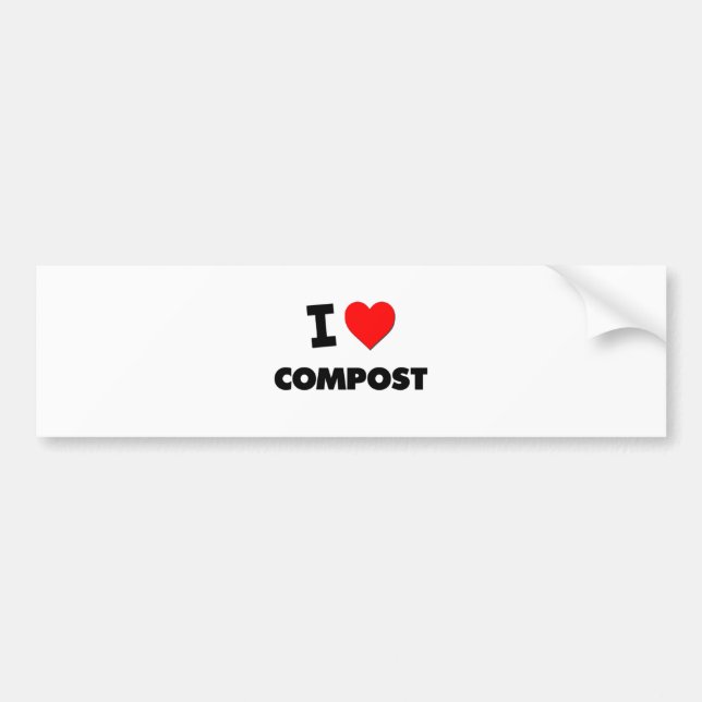Autocollant De Voiture J'aime le compost (Devant)