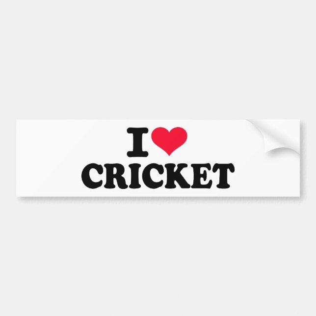 Autocollant De Voiture J'aime le cricket (Devant)