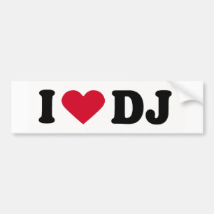 AUTOCOLLANT DE VOITURE J'AIME LE DJ