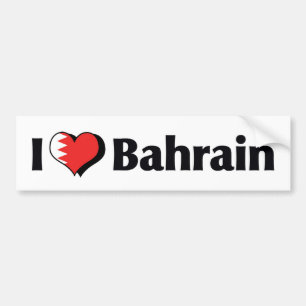 Autocollant De Voiture J'aime le drapeau de Bahreïn