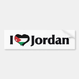Autocollant De Voiture J'aime le drapeau de la Jordanie
