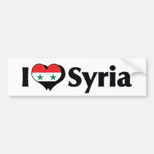 Autocollant De Voiture J'aime le drapeau de la Syrie
