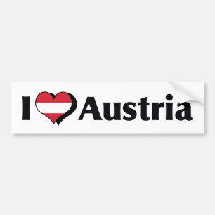 Autocollant De Voiture J'aime le drapeau de l'Autriche