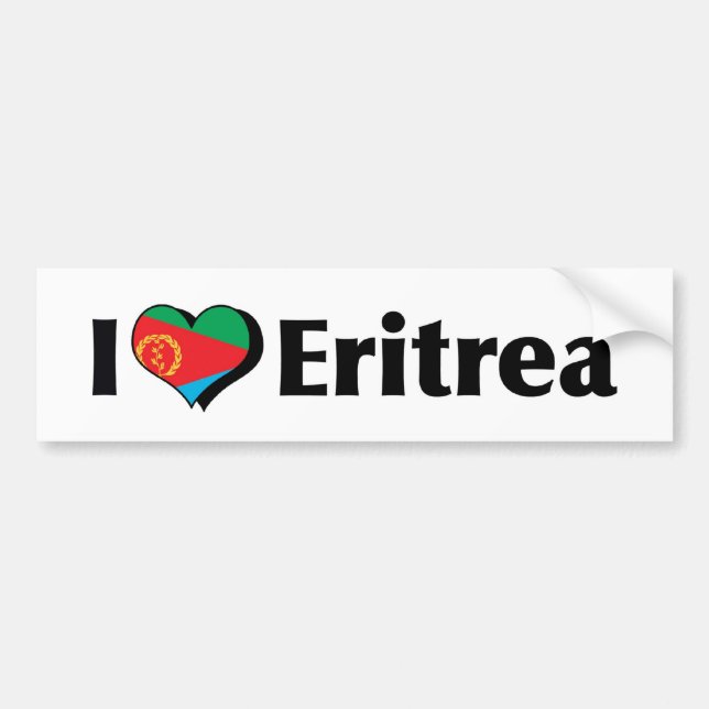 Autocollant De Voiture J'aime le drapeau de l'Érythrée (Devant)