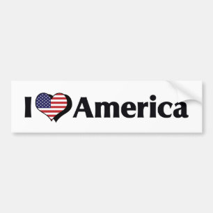 Autocollant De Voiture J'aime le drapeau des États-Unis USA
