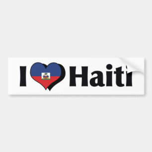 Autocollant De Voiture J'aime le drapeau d'Haïti