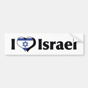 Autocollant De Voiture J'aime le drapeau d'Israël