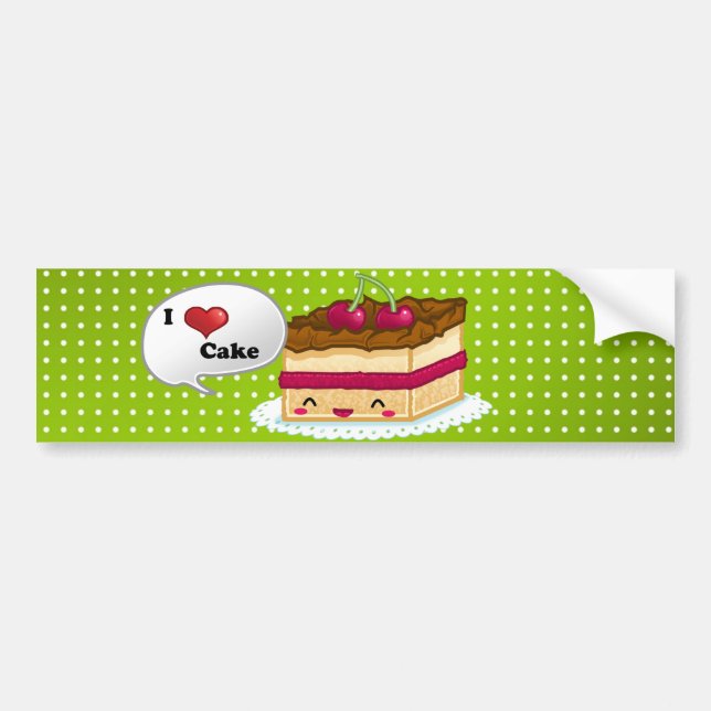 Autocollant De Voiture J'aime le gâteau (Devant)