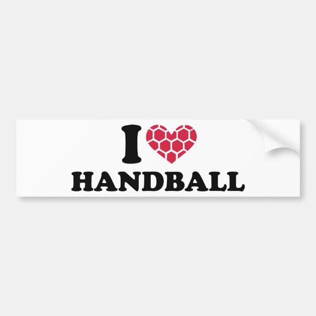 Autocollant De Voiture J'aime le handball (Devant)