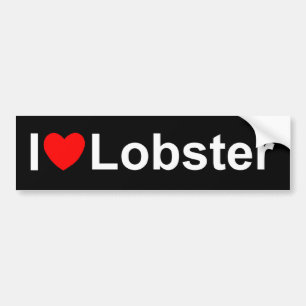 Autocollant De Voiture J'aime le homard (de coeur)