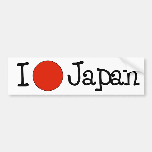 AUTOCOLLANT DE VOITURE J'AIME LE JAPON (Devant)
