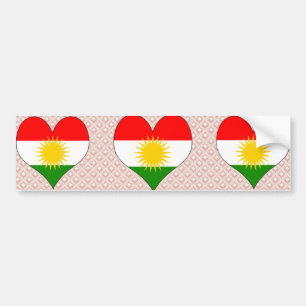 Autocollant De Voiture J'aime le Kurdistan