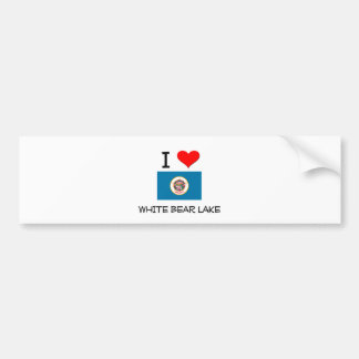 Autocollant De Voiture J'aime le lac Minnesota bear blanc
