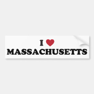 Autocollant De Voiture J'aime le Massachusetts