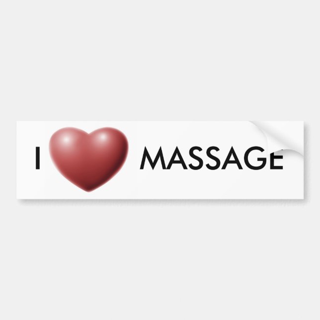 AUTOCOLLANT DE VOITURE J'AIME LE MASSAGE (Devant)