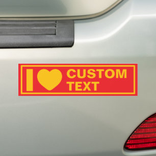 Autocollant De Voiture J'aime le modèle rétro personnalisé