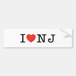 Autocollant De Voiture J'AIME le New Jersey