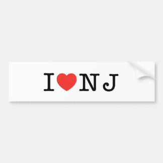 Autocollant De Voiture J'AIME le New Jersey