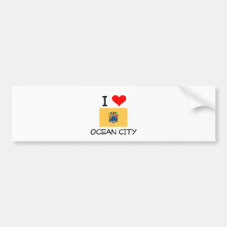 Autocollant De Voiture J'aime le New Jersey de ville d'océan