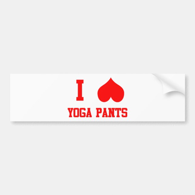 Autocollant De Voiture J'aime le pantalon de yoga (Devant)