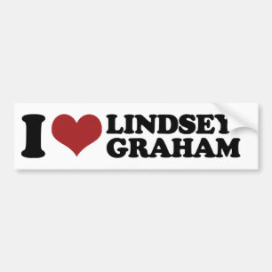 Autocollant De Voiture J'aime le pare-chocs de Lindsey Graham - .png